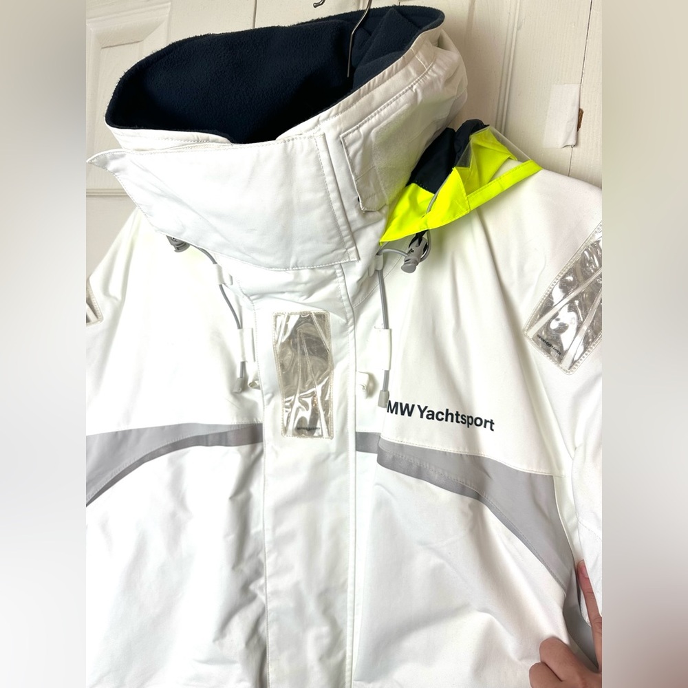 HENRI LLOYD For BMW YachtSport Ventura Tp2 Sailing Jacket Coat White Blue Hooded - Picture 4 of 16